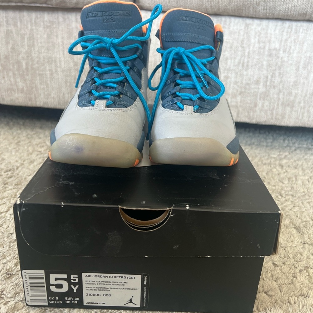 Air Jordan 10 Retro Sneakers - Gray blue orange